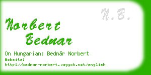 norbert bednar business card