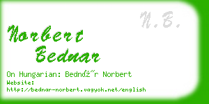 norbert bednar business card